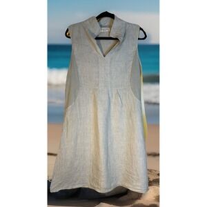 Terzo Millenio Linen Dress SZ Medium Made In Italy Coastal Aloha